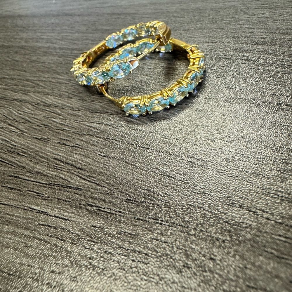 Gem studded hoop earrings